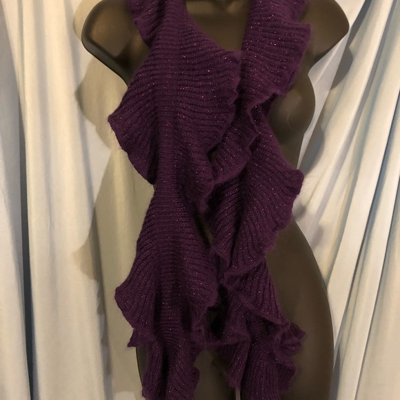 Collection 18 Purple Ruffle Scarf - Picture 4 of 5